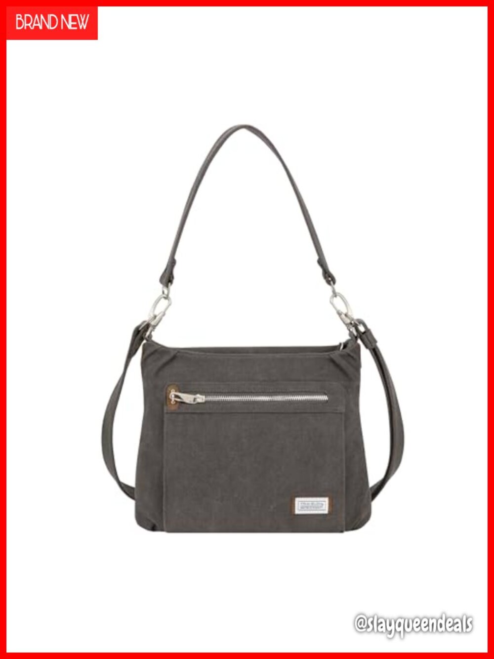 Anti-Theft Heritage Hobo Bag Cotton Canvas Suede